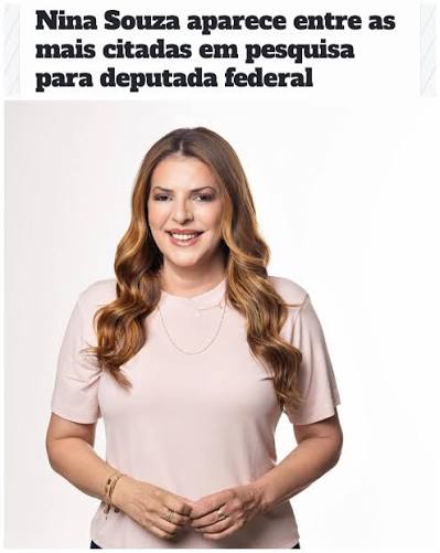 BlogdoBG | A pré-candidata a deputada federal Nina Souza (PL) foi destaque  na terceira pesquisa Metadata/Grupo Dial divulgada nesta terça-feira  (16),... | Instagram