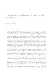 Pdf Writing Genealogies An Exploration Of Foucault S Strategies For Doing Research