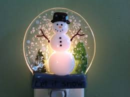 Snow Globe Winter Snowman Night Light Nite Light Etsy Unique Night Lights Bee Creative Snow Globes