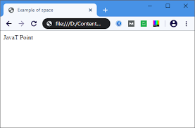 Well, it's not that complicated. Html Space Code Javatpoint