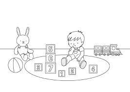 Juegos de antes y ahora para niños : Bebe Jugando Dibujo Para Colorear E Imprimir