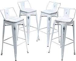 Amazon Com Yongqiang 30 Swivel Bar Stools Indoor Outdoor Metal Barstools Set Of 4 Low Back Counter Bar Chairs With Wooden Seat Distressed White Kitchen Dining All of our stools are available in wrought iron, wood, metal and even leather.