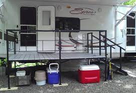 a nice portable porch on a spree rv diy rv camper living camping camper
