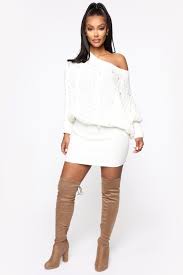 Here For The Pearls Sweater Dress White Cozy Sweater Dress Fashion Nova Dress Fashion