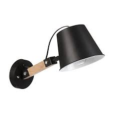 Applique Murale Acier Bois Noire L32cm Kup Appliques Luminaires Salon Salle A Manger Par Piece Decoration Inter Applique Murale Parement Mural Luminaire