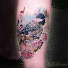 Black And Grey Tattoo Artists Edmonton Beautiful Realistic Chickadee Tattoo By Australian Realism Tattoo Artist Liz Venom Done At Bombshell Tattoo Chickadee Tattoo Realism Tattoo Tattoo Artists