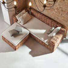 Le migliori offerte per ecologici in poltrone e divani sul primo comparatore italiano. Divano Letto Savana Con Penisola In Rattan Naturale Rustico