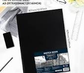 Tavolozza A3 (16.6"x11.7") Hardcover Sketch Book – 48 Pages of Heavyweight 102 lb/170gsm Acid-Free Drawing Paper – Durable, Smooth Surface for Dry ...