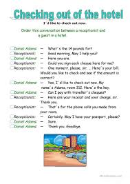 Checking Out Of The Hotel Worksheet Free Esl Printable Worksheets Made By Teachers Learn English Words English For Tourism English Learning Spoken