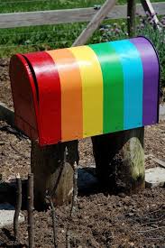 Shortiesfunnyfarm Rainbow Mailbox Gets A Job Rainbow Colors Painted Mailboxes Beautiful Rainbow