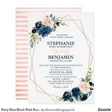 Navy Blue Blush Pink Rose Boho Geometric Wedding Invitation Geometric Wedding Invitation Geometric Wedding Wedding Invitations