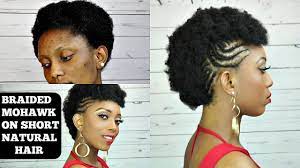 How To Braided Mohawk Tutorial On Short Natural Hair Video Natural Hair Styles Short Natural Hair Styles Faux Hawk Updo