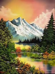 41 Ideas For Painting Canvas Landscape Bob Ross Landscape Art Landscape Art Painting Scenery Paintings