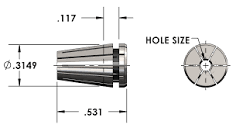 Universal Devlieg - ER8 Collet - Hole Size 2.0mm