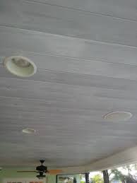 Remodelaholic How To Whitewash A Plank Wall And Ceiling Wood Plank Ceiling Plank Walls Whitewash Wood