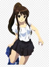 The japanese manga and anime captured the attention of many kids, adolescents, and even adults. Anime Girl With Dark Brown Hair In A Ponytail Download Haruhi Suzumiya Long Hair Free Transparent Png Clipart Images Download