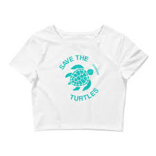 Save The Turtles Crop Top Vsco Girl 90s Ocean Beach Women S Cropped T Shirt White M L Crop Tops Tops Vsco Shirts