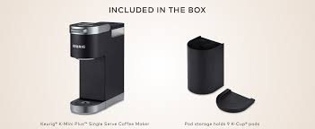 4.5 out of 5 stars. Amazon Com Keurig K Mini Plus Maker Single Serve K Cup Pod Coffee Brewer Comes With 6 To 12 Oz Brew Size Storage And Travel Mug Friendly Cardinal Red Kitchen Dining