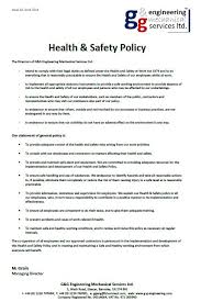 Our health and safety policy template bundle includes a detailed example of health and safety arrangements. Health Safety G G