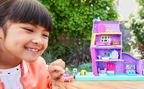Amazon.com: Polly Pocket Doll House with Micro Doll, Toy Bike & Furniture  Accessories, Transforming Pollyville Pocket House Playset : Toys & Games