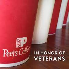 In Honor Of Veterans Day Our Friends At Peet S Coffee Tea Want To Show Their Gratitude Troops And Veterans Re Operation Gratitude Veteran S Day Free Coffee