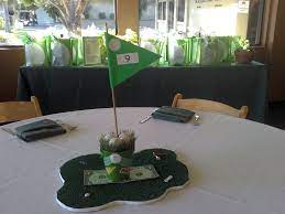 Wedding centerpieces don't have to cost a small fortune to look spectacular, and our selection proves it! Tournament Reception Blacklake Banquet Table Decorations Golf Centerpieces Table Decorations