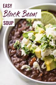 Black Beans Or Pinto Beans Easy Black Bean Soup Recipe Easy Black Bean Soup Bean Soup Recipes Black Bean Soup