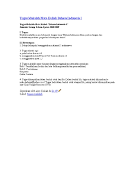 Check spelling or type a new query. Tugas Makalah Mata Kuliah Bahasa Indonesia I