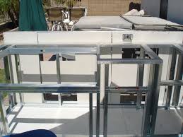 Steel Stud Outdoor Kitchen Construction Allows For More Space Build Outdoor Kitchen Outdoor Kitchen Plans Outdoor Kitchen