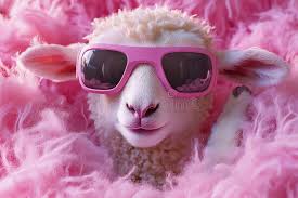 Mouton rose photo stock. Image du jardin, moutons, décoration