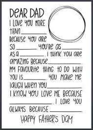 Happy Birthday Letter To My Dad Dear Dad Letter Fill In The Blanks Great For Father S Day Father S Day Diy Father S Day Activities Fathers Day Letters