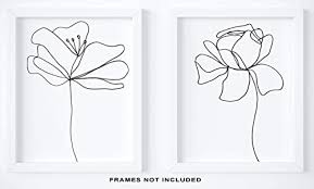 White flowers are one of the most popular colors of flowers to buy and give to another person because of its many personal meanings. Amazon Com Abstract Black White Flower Wall Decor Set Of 2 8x10 Unframed Prints Modern Minimalis Flower Wall Decor Floral Wall Sticker Flower Wall Art