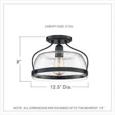Quoizel Henderson 12 5 In Black Farmhouse Semi Flush Mount Light Lowes Com Light Fixtures Flush Mount Black Flush Mount Light Flush Mount Lighting