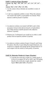 I think this is the first video of cations list.where the most. Solved Part I Analysis Of Lons 30 Points Cations Ag Chegg Com