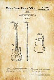 Fender Bass Guitar Patent Patent Print Wall Decor Music Etsy Fender Bass Guitar Fender Bass Bass Guitar