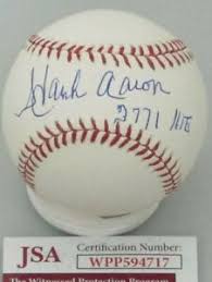✝️ dm💰for promo 👨🏽‍💻helping 1,000+ people. Braves Henry Hank Aaron Signed Official Mlb Baseball 2 Auto W 3771 Hits Jsa Ebay