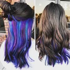 Maybe you would like to learn more about one of these? Purple Blue Green Layered Under Natural Brown Hair Braune Haare Haarfarben Grune Haare