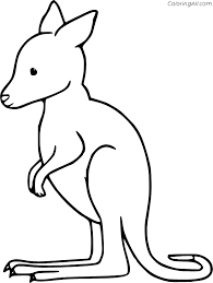 Printable kangaroo with baby kangaroo coloring pages. Easy Baby Kangaroo Coloring Page Coloringall