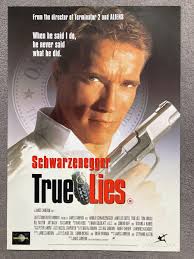 True Lies 1994 Arnold Schwarzenegger James Cameron Original UK Video Film  Poster