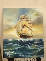 yelkenli 40x50 cm tuval uzeri yagli boya 2017 tuval resimleri tuval sanati sanatsal resimler