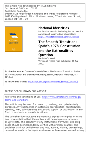 Pdf The Smooth Transition Spain S 1978 Constitution And The Nationalities Question