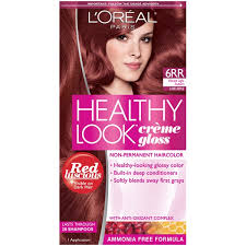 L'oreal hair color and hair dyes are available in a wide selection of shades from light blonde to jet black. Healthy Look Creme Gloss Vibrant Light Auburn 6rr Hair Color 1 Ct Instacart
