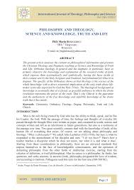 El inseamna o treime din nota si ii sperie pe toti elevii. Pdf Philosophy And Theology Science And Knowledge Truth And Life
