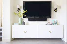 Interiors Our Los Angeles Home Makeover Ikea Media Console Ikea Hack Living Room Floating Media Console