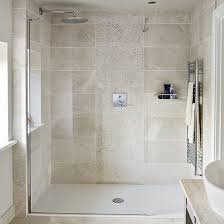 Neutral Stone Tiled Shower Room Decorating Ideal Home Shower Room Stone Tile Bathroom Traditional Bathroom