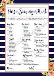 What S In Your Purse Purse Scavenger Hunt Baby Or Bridal Etsy In 2021 Whats In Your Purse Scavenger Hunt Bridal Shower Printables