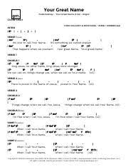 Your Great Name Todd Dulaney Chord Chart Pdf Your Great