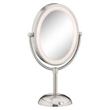 Conair Double Sided Led Lighted Satin Nickel Finish Cosmetic Mirror 1x 7x Magnification Led Mirror Cosmetic Mirror Mirror