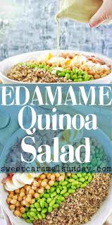Edamame Quinoa Salad Recipe In 2020 Edamame Recipes Easy Green Salad Recipes Edamame
