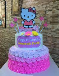 Cat design birthday cake topper. Simple Hello Kitty Design Rhanessu Cakes And Pastries Facebook